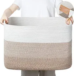 danpinera Large Blanket Basket Rectangle Storage Basket for Living Room