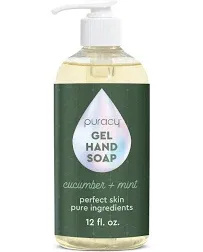 Puracy Organic Hand Soap, For the Professional Hand Washers We've All Become, Moisturizing Natural Gel Hand Wash Soap, Liquid Hand Soap Refills for Soft Skin 12 fl.oz, Cucumber & Mint