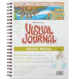 Strathmore 460-19 500 Series Visual Mixed Media Journal, Vellum, 9"x12", White, 34 Sheets