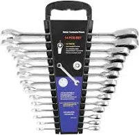 14-Piece Ratcheting Wrench Set, SAE 1/4”-7/8”, Chrome Vanadium Steel Combinat...