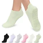 ILANKTOZI 6 Pairs Pilates Grip Socks for Women, Non-Slip Yoga Athletic Socks for Barre Ballet Barefoot Workout Hospital