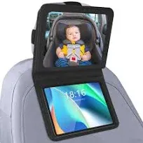 Brislut Baby Car Mirror with Tablet Holder Road Trip Essentials for Kids