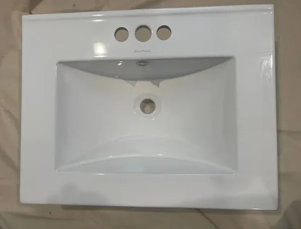 Swiss Madison Well Made Forever SM-VT324-3 Ceramic Vanity Top Sink 24 with Three