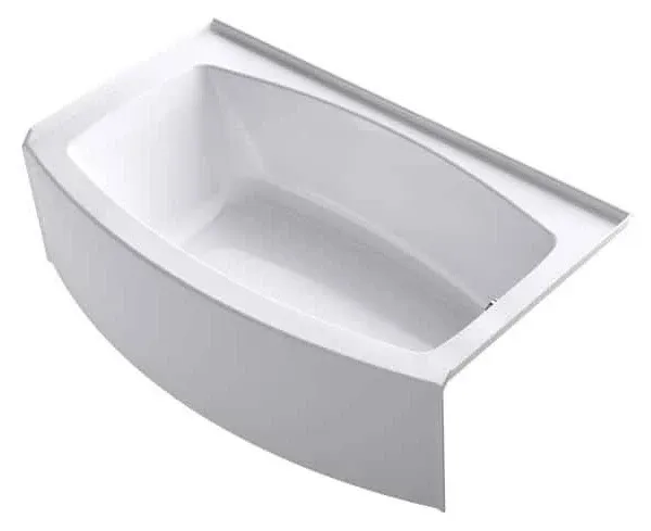 KOHLER Expanse 60" x 32" alcove bath with Curved Integral and Drain