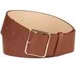 Allegra K PU Leather Belts for Women Metal Pin Buckle 2 inches Wide Belt for Dress Pants Fit waist 77-95cm/30-37 Brown