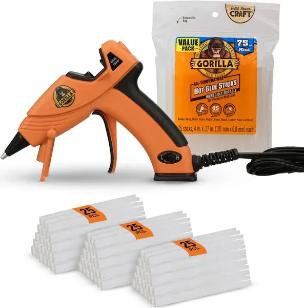 Gorilla Dual Temp Mini Hot Glue Gun Kit