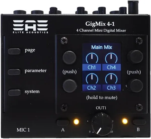 Elite Acoustics GigMix4-1 Four Channel Mini Digital Mixer