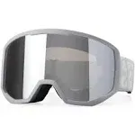 EXP Vision Ski Goggles Snowboard for Men Women, OTG Anti Fog UV Protection Snow Goggles (Grey Frame Silver)