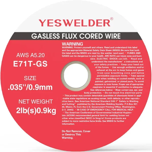 Flux Core Mig Wire, Mild Steel E71TGS .035-Diameter, 10-Pound Strong ABS Plastic