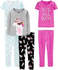 Simple Joys by Carter's Girls' 6-Piece Snug Fit Cotton Pajama Set