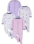 Onesies Brand Baby-Girls 4-Pack Sleep 'N Play Footies Multi Pack