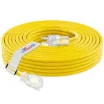 LifeSupplyUSA 25-ft 10/3 3 Prong Black Indoor/Outdoor SJTW Heavy Duty Lighted Extension Cord Lowes.com