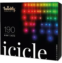 Twinkly Icicle App-Controlled Smart LED Christmas Lights 190 RGB