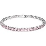 Swarovski Matrix Pink Crystal Small Tennis Bracelet in Rhodium Plated