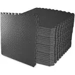 Balancefrom Puzzle Exercise Mat with EVA Foam Interlocking Tiles Black