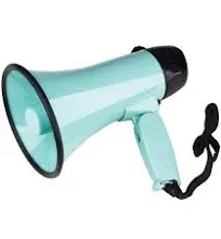  Portable Megaphone Bullhorn 20 Watt Power Megaphone Speaker Voice and A Teal