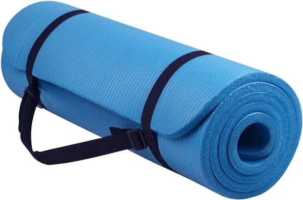 All Purpose 1/2-Inch Extra Thick High Density Anti-Tear Exercise Yoga Mat with C