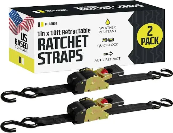 DC Cargo Mall Auto Retract No-ratcheting Ratchet Straps