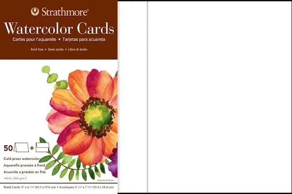 Watercolor Cards, 5x6.875 inches, 50 Pack, Envelopes Included - Blank Greetin...