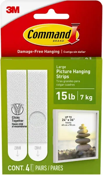 3M Command White Large Picture Hanging Strips