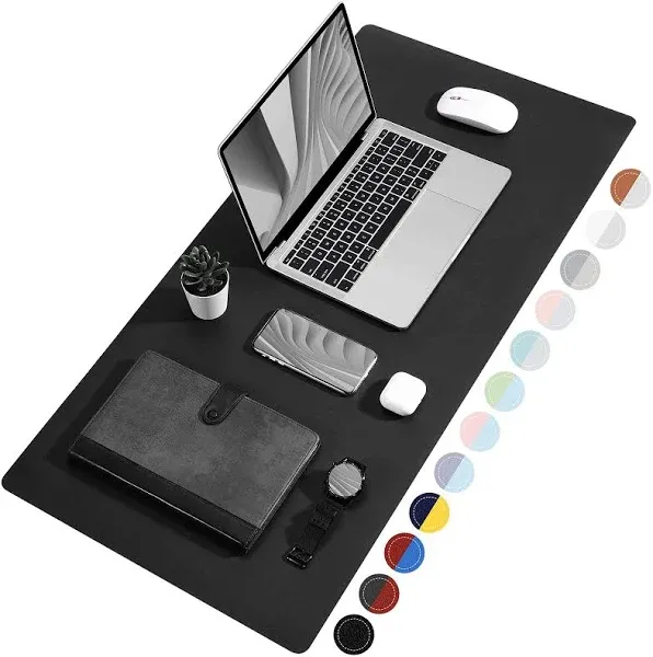 TOWWI Dual Sided Desk Pad, 36&#034; x 17&#034; PU Leather Desk  Assorted Colors , Sizes 