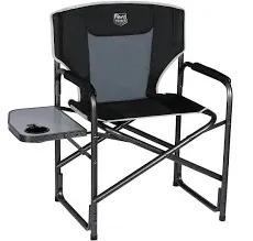 TIMBER RIDGE Lightweight Oversized Camping Chair Portable Aluminum Directors Chair with Side Table for Outdoor Camping