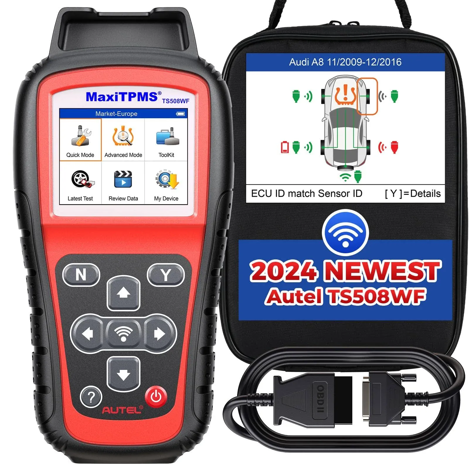 Autel MaxiTPMS TS508WF TPMS Programming Tool, 2024 Upgraded Of TS508 For MX-Sensors TPMS Relearn/Activate All Sensors, TPMS Scan Tool Read/Clear