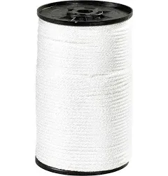 1/8" 320 lb White Solid Braided Nylon Rope