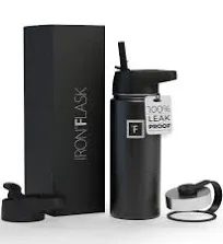 Iron Flask Sports Water Bottle 3 Lids Leak Proof