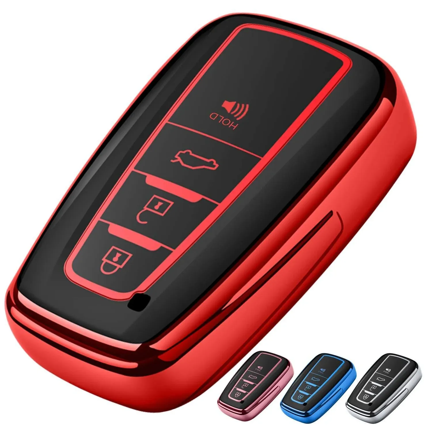 Tukellen for Toyota Key Fob Cover,Special Soft TPU Key Case Cover Protector Compatible with 2018-2022 RAV4 Camry Corolla Avalon C-HR Prius GT86