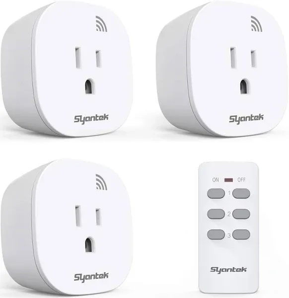 Syantek Remote Control Outlet Wireless Light Switch for Household Appl