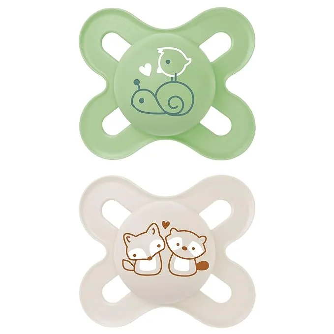 MAM Original Start Newborn Baby Pacifier, Best Pacifier for Breastfed Babies, Sterilizer Case, Unisex, 0-3 Months, 2 Count (Pack of 1)