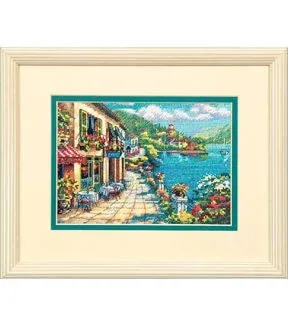 Dimensions Gold Petite Counted Cross Stitch Kit 7&#034;X5&#034;-Overlook Cafe (18 Count) 6