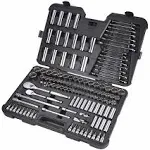 Westward 53PN74 3/8 in, 1/2 in Drive Socket Set, SAE/Metric, 127 Pcs