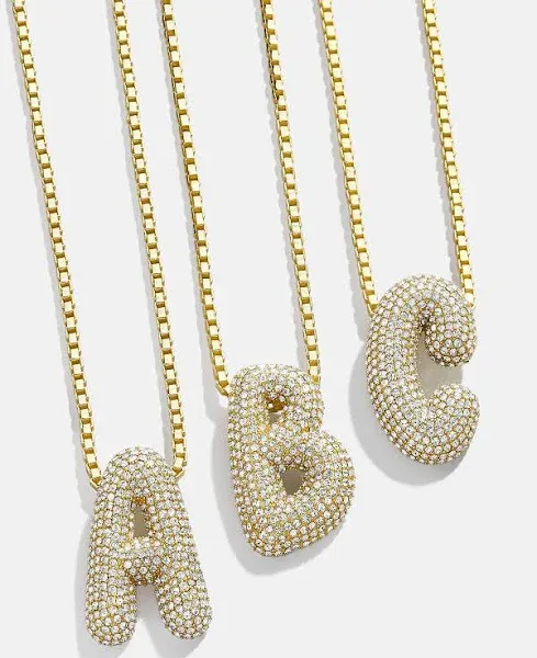 BaubleBar Pave Bubble Initial Pendant Necklace