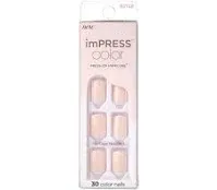 Kiss imPRESS Color Short Length Light Pink Nails (Point Pink) 3pack