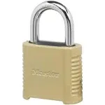 NIP Master Lock 875D Heavy Duty Outdoor Combination Lock 2 in. Wide Brass Finish