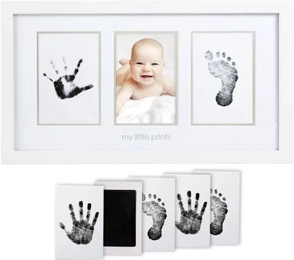 Pearhead Babyprints Newborn Baby Handprint and Footprint Photo Frame Kit