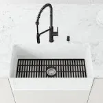 Vigo 32 in. x 15 in. Silicone Bottom Grid for 36 in. Single Bowl Kitchen Sink in Matte Black