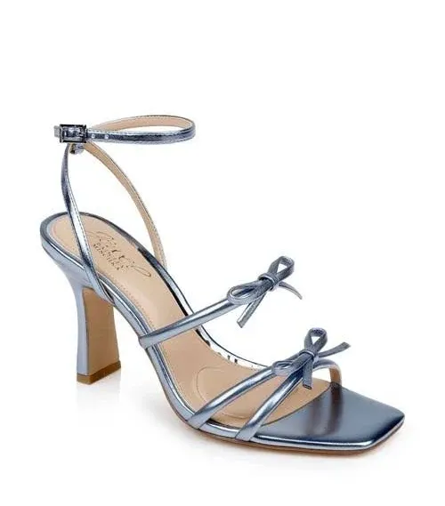 Jewel Badgley Mischka Kiyomi II Metallic Delicate Sandal with Bow Straps