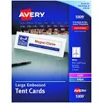 Avery Large Embossed Tent Card White 11