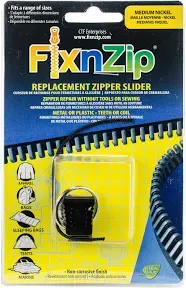 Fixnzip Fix N' Zip Medium Nickel Zipper Sliders - Zipper Maintenance Solution