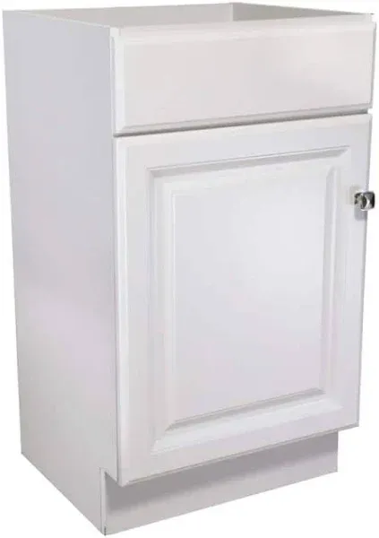 Design House 597112 Wyndham Unassembled Bathroom Vanity Cabinet Without Top, 18 x 16/1 Door, White