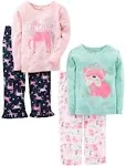 Simple Joys by Carter's Girls' 4-Piece Pajama Set (Cotton Top & Fleece Bottom)