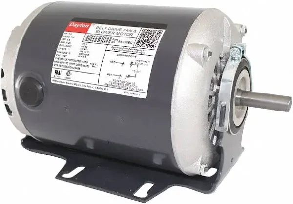 Dayton 6K778 Split-Phase Belt Drive Motor, 1/3 Hp, 48 Frame, 115V Ac Voltage,