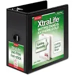 Cardinal XtraLife ClearVue Non-Stick Locking Slant-D Ring Binder, 6", Black