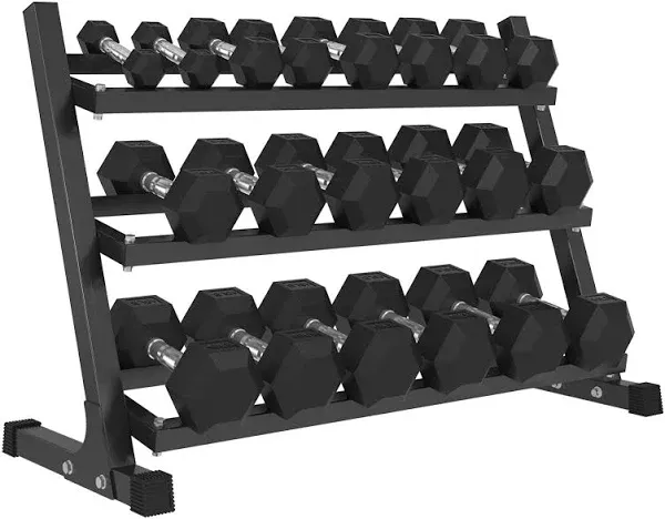 ER KANG Rubber Hex Dumbbell Set with Racks, Multiple Options in 160/200/380/450/550lbs, Strength Training Weight Set Home Gym(New)