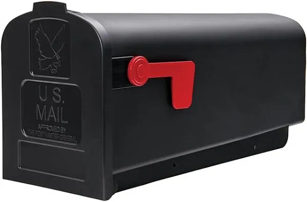 Parsons Medium Capacity, Plastic Post Mount Mailbox, Black