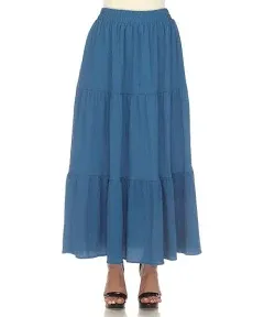 High Waist Plain Maxi A-Line Skirt