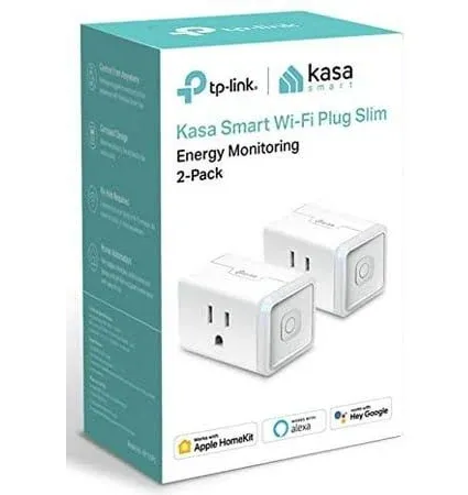 Kasa Smart Plug Mini 15A Apple Home Kit Supported Smart Outlet 2-Pack